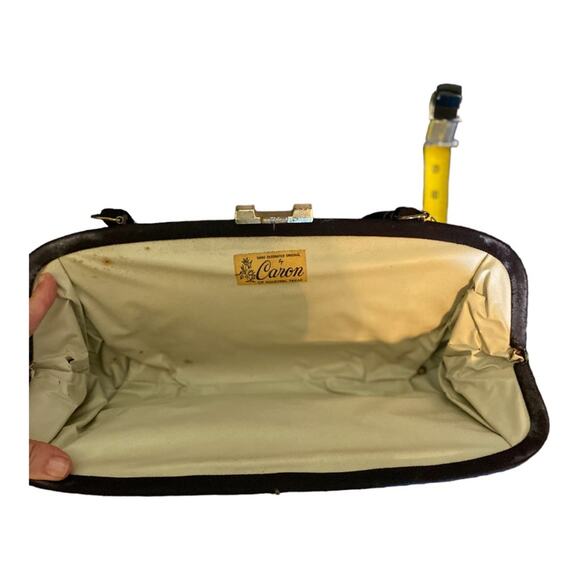 Vintage Caron of Houston Handcrafted Beaded Jeweled & Embroidered Black Bag - Picture 6 of 9